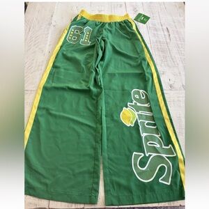NWT Coco-Cola  Sprite Soda Green & Yellow windbreaker Pants